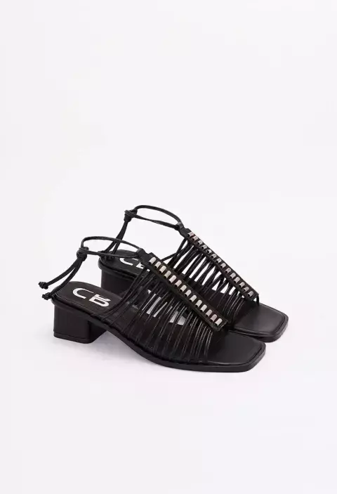 Sandalia por h o por b negra