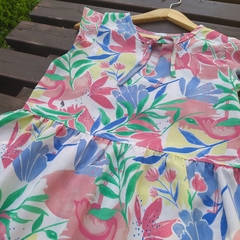 5853 VESTIDO FIBRANA FLORES - comprar online