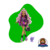 Muñeca Clawdeen Wolf de Monster High con cabello largo rizado violeta y rubio, vestida con abrigo de piel morado, vestido violeta y botas moradas con detalles dorados, acompañada por una mascota pequeña color lila