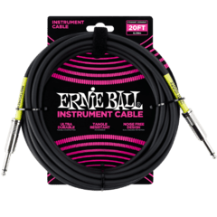 ERNIE BALL CABLE DE INSTRUMENTO RECTO / RECTO DE 6M - NEGRO - 6046