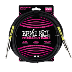 ERNIE BALL CABLE DE INSTRUMENTO RECTO / RECTO DE 3M - NEGRO - 6048