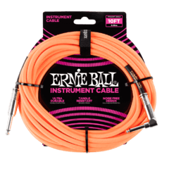 ERNIE BALL CABLE DE INSTRUMENTO TRENZADO RECTO / ÁNGULO DE 3M- NARANJA NEÓN - 6079