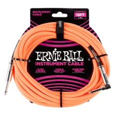 ERNIE BALL CABLE DE INSTRUMENTO TRENZADO RECTO / ÁNGULO DE 5.5M - NARANJA NEÓN - 6084