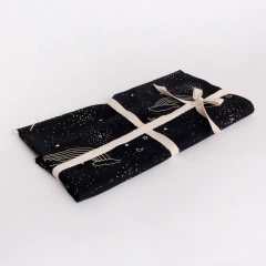 VOILE HINDU NEGRO 100% ALGODON UNICORNIOS