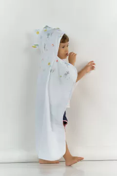 Toallón de cuerpo con capucha y cresta de dinosaurio estampada. - en internet