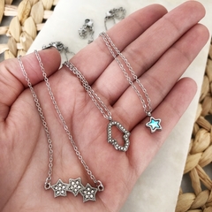 Cadenitas acero con dije micro pave