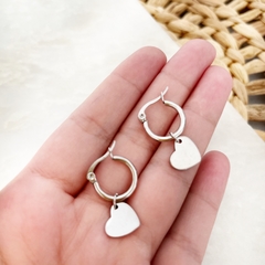 Argollitas con dije Acero Quirurgico - comprar online