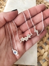Cadenita regulable acero blanco y dije RAYO micro pave