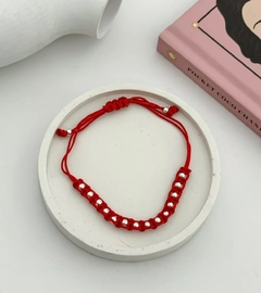 Pulsera Hilo chino/ acero blanco