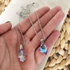 Collar acero con dije cristal