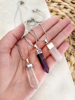 Collar acero con Piedra pulida - comprar online