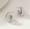 Aros gota plateados