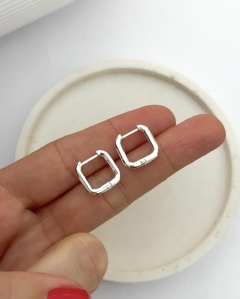 Argollitas cuadradas acero blanco - comprar online