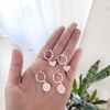 Argollitas acero blanco con dije esmaltado