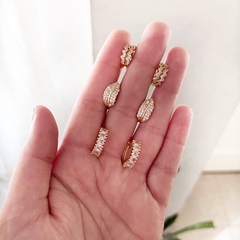 Argollitas micro pave con baño en oro