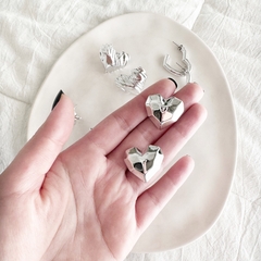 Aros trendy plateados - comprar online