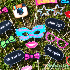 Kit para Photobooth 15 años - 25 Accesorios para el rincón de fotos en internet