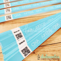 100 Pulseras autoadhesivas personalizadas código QR (Pedilas con tu diseño favorito) - DCD Eventos® - Casamientos y fiestas temáticas
