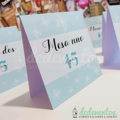 Números de mesa tipo carpita [Elegí la cantidad] - DCD Eventos® - Casamientos y fiestas temáticas