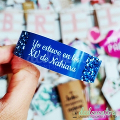 Pulseras diseño glitter para 15 años (ELEGI LA CANTIDAD)