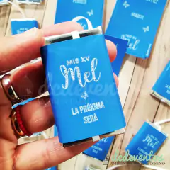 50 chocolates con cinta y dijes 15 años (DISEÑO A ELECCIÓN) - DCD Eventos® - Casamientos y fiestas temáticas