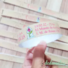 50 Pulseras autoadhesivas personalizadas 15 años (Pedilas con tu diseño favorito) - DCD Eventos® - Casamientos y fiestas temáticas