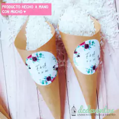 50 Conitos vintage nombre novios (con arroz)