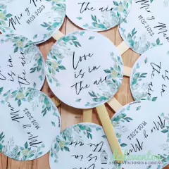 Abanicos circulares de papel para bodas