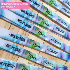 50 Pulseras autoadhesivas personalizadas 15 años (Pedilas con tu diseño favorito) - comprar online