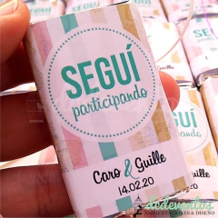50 chocolates con cinta casamientos - DCD Eventos® - Casamientos y fiestas temáticas