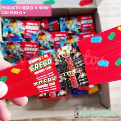 25 Pulseras personalizadas temática LEGO - comprar online