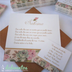 50 Invitaciones Sabrina - 13.5x13.5cm