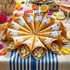 Conitos vintage papel kraft con sticker para casamiento – Pack x25 - tienda online