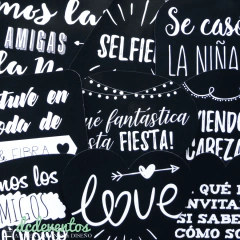 15 Carteles + 10 accesorios con frases para Photobooth - comprar online