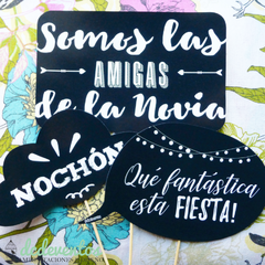 15 Carteles + 10 accesorios con frases para Photobooth - comprar online
