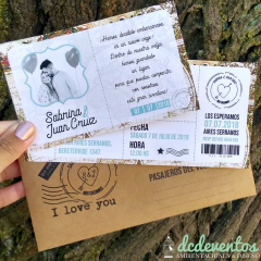 50 Invitaciones pasaje de avión - DCD Eventos® - Casamientos y fiestas temáticas