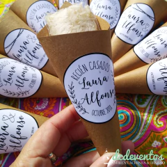 50 Conitos vintage nombre novios (con arroz) - comprar online