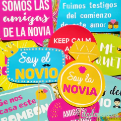 Kit para Photobooth Casamientos - 25 Accesorios para el rincón de fotos