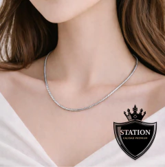 DIJE ALITA ONIX BLANCO CON CADENA ACERO QURURGICO - tienda online