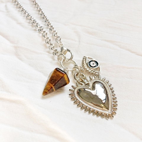 Collar ÁNGELES ojo de tigre