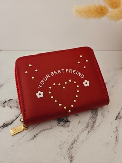 BILLETERA CHICA CORAZÓN BORDÓ
