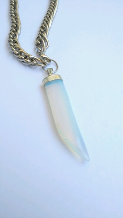Collar cuernito piedra de la luna