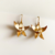 Aros dorados con orquidea