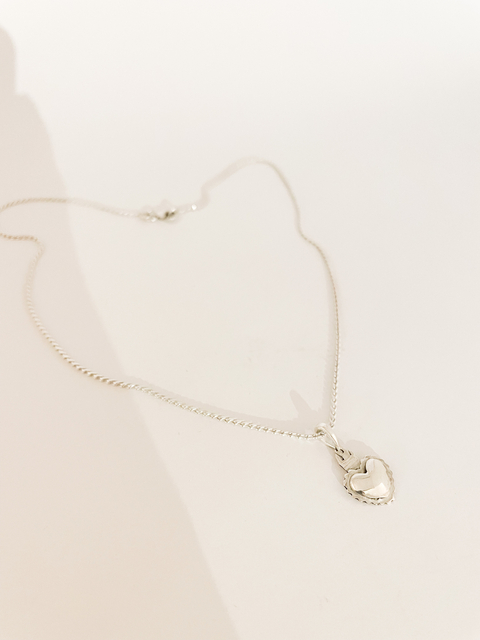 SMALL SACRED HEART PENDANT - STERLING SILVER