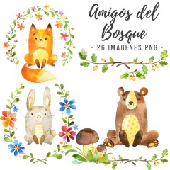 Amigos del Bosque - Kit imagenes PNG -