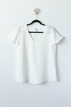 Blusa VARINIA, Blusa amplia escote en v con abertura en la espalda - comprar online