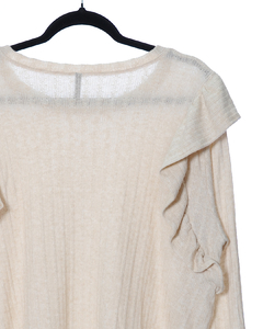 Imagen de Sweater ALPES de lanilla de cuello redondo con volados fruncidos R1249/A