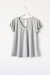 Remera ANNE-SOPHIE, Remera de morley evasé con volados en manga y abertura en espalda - comprar online