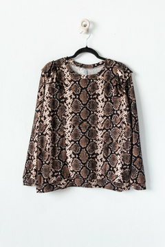 Sweater MAGALI ANP, Sweater de lanilla estampada con volados en hombros en internet