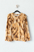Sweater MAGALI, Sweater de lanilla estampada con volados en hombros - comprar online